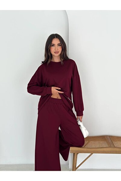 Jeevee Modal Kumaş Geniş Paça Oversize Takım