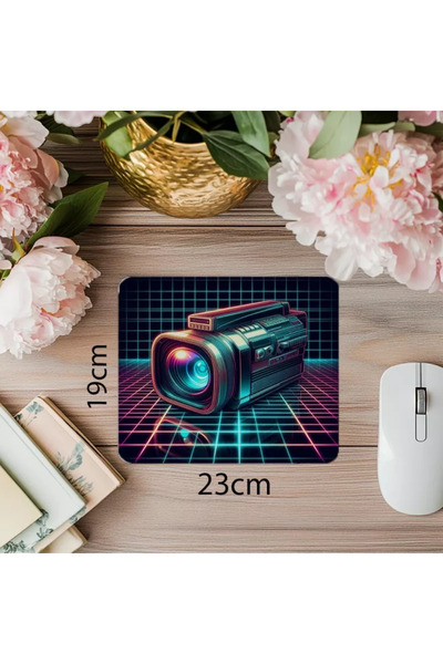 Wisdom Rain لوحة ماوس كاميرا نيون بنمط فيديوهات منزلية - 19 × 23 سم 2 مم مستطيلة مطبوعة مستوردة