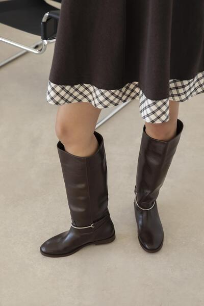 STRASWANS Lena Жіночі аксесуари Деталі Шкіряні чоботи Кавовий колір