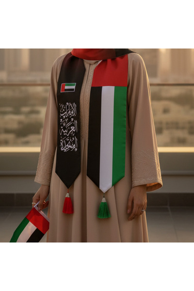 Varaq UAE National Day Scarf | Patriotic Flag Scarf with Calligraphy | Eid Al Etihad Apparel 2025
