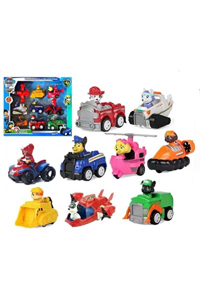 REZZOSS Patrol Dogs Patrolling On Cars Toy Play Set, 9 Pieces