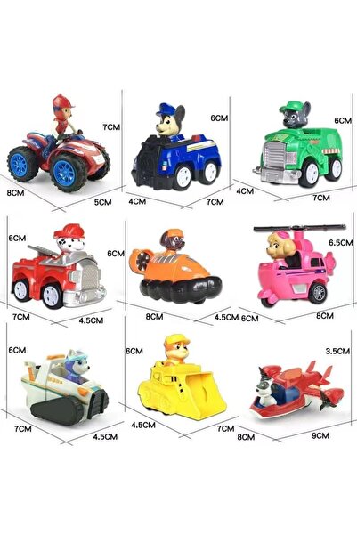 REZZOSS Patrol Dogs Patrolling On Cars Toy Play Set, 9 Pieces