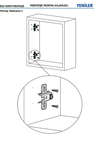 Mobilyap Aksesuar 9 Pieces New Furniture Cabinet Door Hinge Half Camel Hinge 1St. Quality