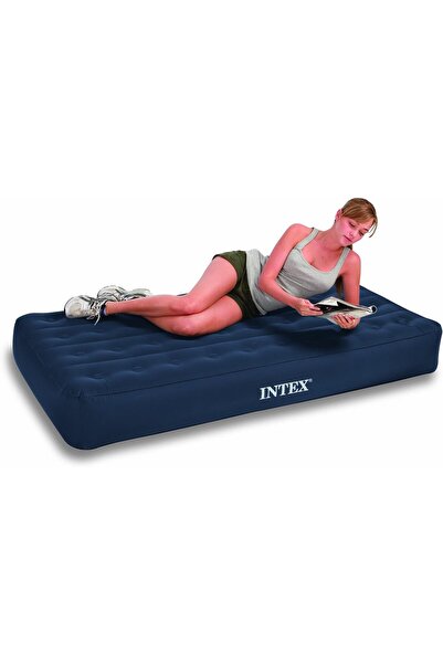 Intex Twin Size Super-Tough Airbed for Rugged Camping Environments with Built In Battery Pump #68724