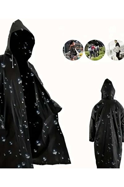ÇEÇEN HOME Μακρυμάνικο με κουκούλα Raincoat Μαύρο Κατάλληλο για Υπαίθρια Πεζοπορία, Ψάρεμα και Κάμπινγκ
