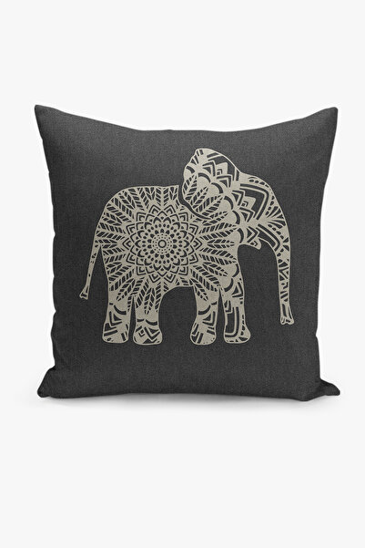 Filamente Special Design Quartet Kirlent Cover and Runner Set - Ethnic Elephant Patterned