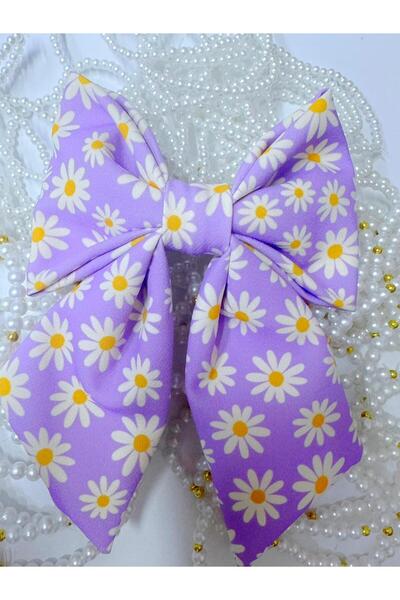 AresTokaAksesuar Țesătură creponată cu model margarete, cu cataramă automată de lux pentru femei