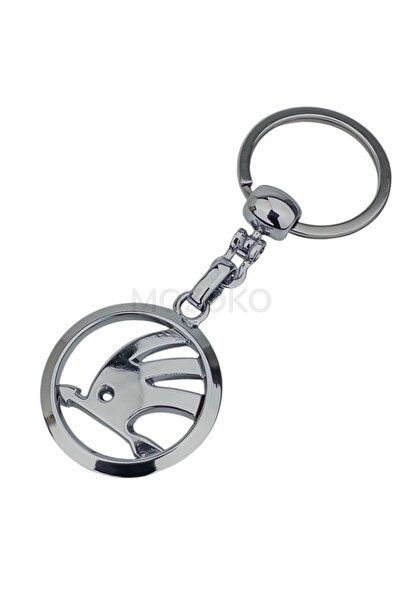 MOZOKO Yüksek Kaliteli Skoda Logolu Metal Araç Anahtarlık, Çift Yönlü Logo, H...