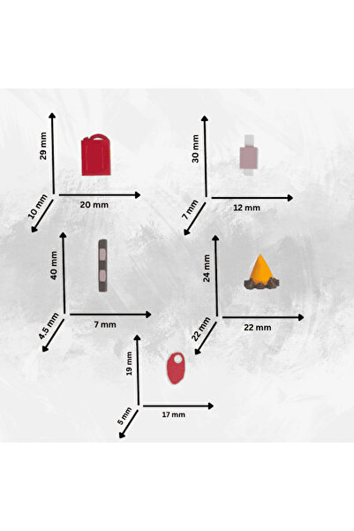 Lulu's Prints Set of 5 accessories from 99 nights in the forest, Roblox, multicolor, plastic, 3D printed