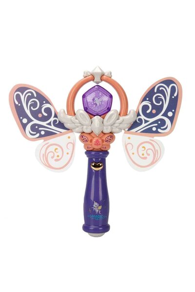 PopŞeker Sesli ve Işıklı Kanatlı Sihirli Asa – Pembe Kristal Işık ve Büyülü S...