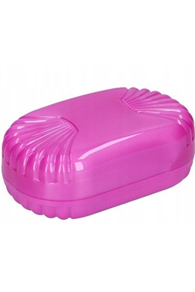 abnturk 11cm Plastik Oval Pembe Katı Sabun Kutusu Sabun Saklama