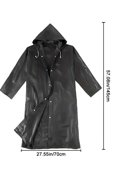 ÇEÇEN HOME Μακρυμάνικο με κουκούλα Raincoat Μαύρο Κατάλληλο για Υπαίθρια Πεζοπορία, Ψάρεμα και Κάμπινγκ