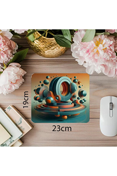 Wisdom Rain لوحة ماوس بتصميم دائري متماثل حديث - 19 × 23 سم 2 مم مستطيلة مطبوعة مستوردة