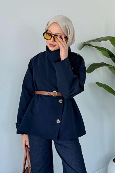 Şulemoda Giyim Ekin Trençkot Lacivert