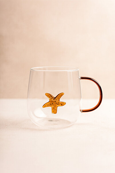 PERLAEVKAHVE Figured Transparent Glass Mug – Coffee, Tea, Herbal Tea Cup 350 ml