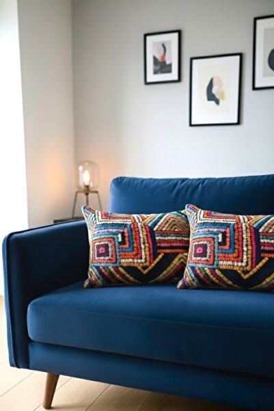 Soyoe غطاء وسادة متعدد الألوان بتصميم خاص، مجموعة من قطعتين، وسادة ناعمة المل...