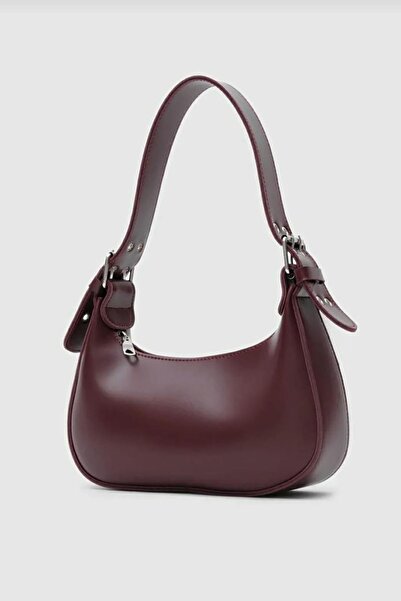 Moda Pie حقيبة نسائية من كيمير بتصميم كبسولي بلون بورجوندي