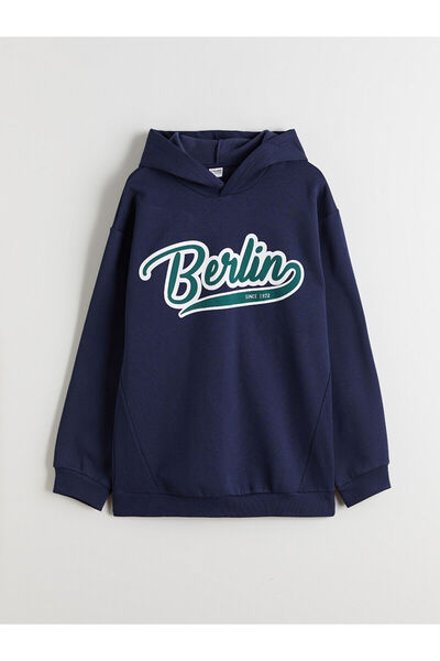 LC Waikiki με κουκούλα Βερολίνο με τύπωμα Φούτερ για αγόρια