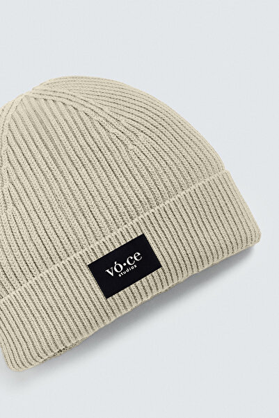 voce studios Beige Knitted Beanie