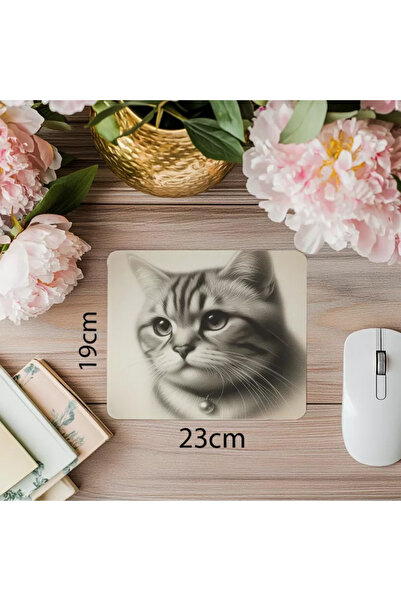 Wisdom Rain لوحة ماوس على شكل قطة مرسومة بقلم ثلاثي الأبعاد - 19 × 23 سم 2 مم...