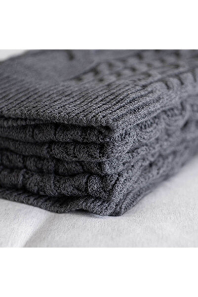 Battani.Co Home Kalın Örgü Battaniye Sofa & Yatak Üstü Dekoratif Battaniye 130cm x 170cm