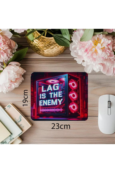 Wisdom Rain لوحة ماوس Lag is the Enemy Written Glitch - 19x23 سم 2 مم مستطيلة...