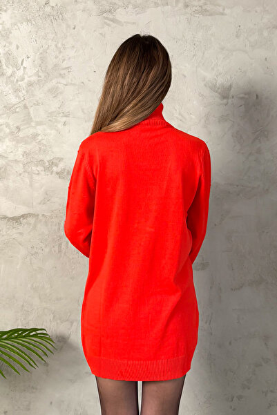 ModaPlaza Kadın Ponpon Desenli Balıkçı Yaka Triko Tunik 5211