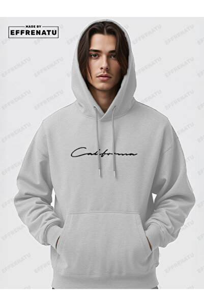 EFFRENATU Tracksuit Set Sweatshirt Jogger - Black-Gray Printed Oversize Hooded Hoodie