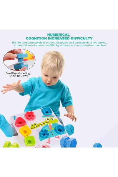 KAKİ Sensory Building Blocks Set Montessori Screw Matching Toy Educational Toy