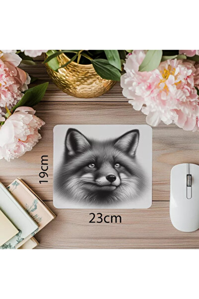 Wisdom Rain Mousepad cu tematică Fox – Fundal alb - 19x23 cm 2 mm Mouse Pad dreptunghiular imprimat importat