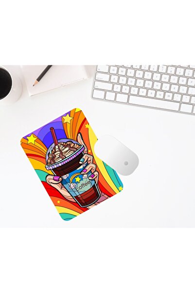 FenerciHediyelik لوحة ماوس ملونة مطبوعة بالقهوة