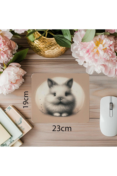 Wisdom Rain لوحة ماوس بسيطة بتصميم فلوفي باني - 19 × 23 سم 2 مم مستطيلة مطبوعة مستوردة