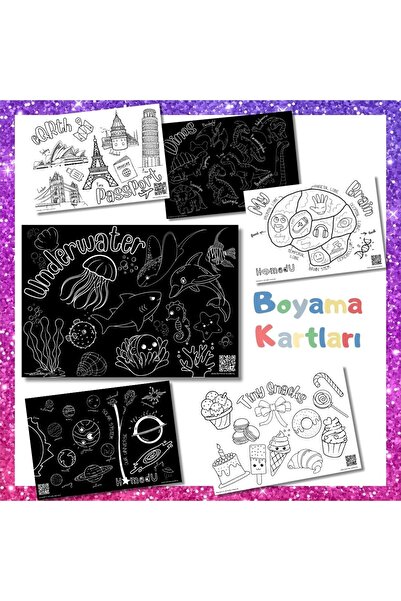 glowl Çocuklar için Eğitici Sulu Boya Kartları, 300 gr Boyama Kartları (21×15...