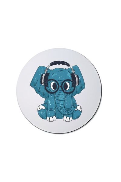 FenerciHediyelik لوحة ماوس مستديرة على شكل فيل أزرق