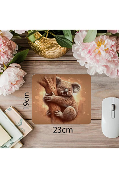 Wisdom Rain لوحة ماوس مطبوعة على شكل كوالا ملفوفة على شكل شجرة - 19 × 23 سم 2 مم مستطيلة مطبوعة مستوردة