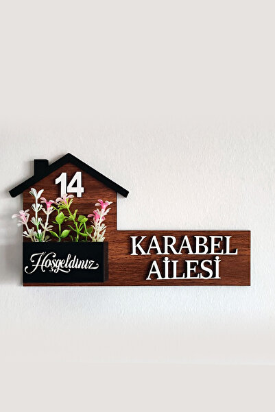 mimo Kişiye özel çiçekli ahşap kapı numarası Kapı süsü – Çiçekli Kapı Süsü