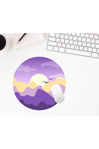 FenerciHediyelik لوحة ماوس مستديرة منقوشة باللون الأرجواني