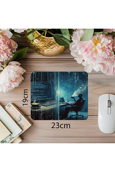 Wisdom Rain لوحة ماوس لسطح المكتب بطابع الكود العودة إلى المستقبل - لوحة ماوس مطبوعة مستطيلة مستوردة مقاس 19 × 23 سم وسمك 2 مم