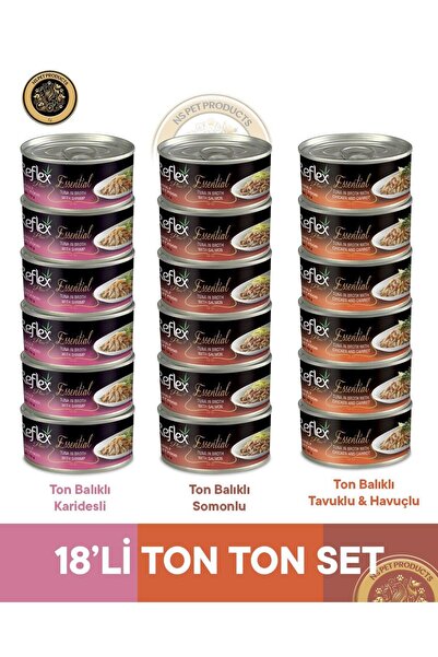 Reflex Plus Essential Ton Balıklı-Karışık Ton Ton Set - 18x70 gr