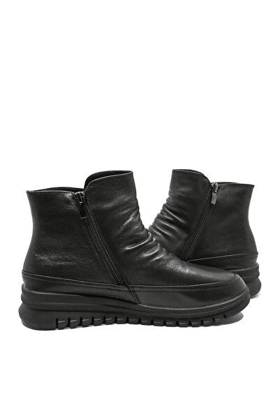 FEELİNG Ultra-comfortable low boots made of extremely soft natural leather and two metal zippers on the side