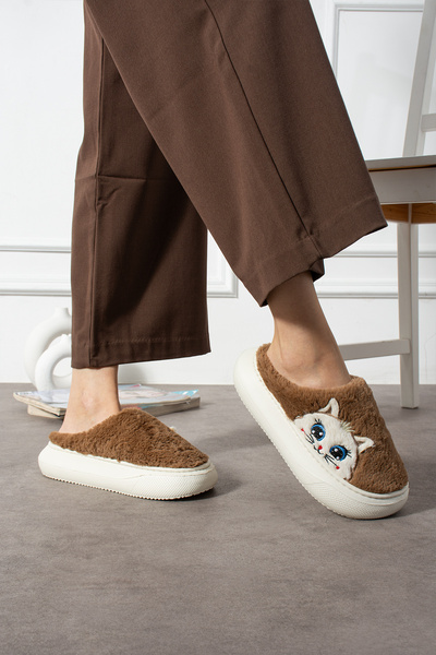 LAMEDORE Γυναικείες παντόφλες από βελούδινο γάτα – Μαλακά, ζεστά, χειμερινά παπούτσια για το σπίτι με αντιολισθητική σόλα