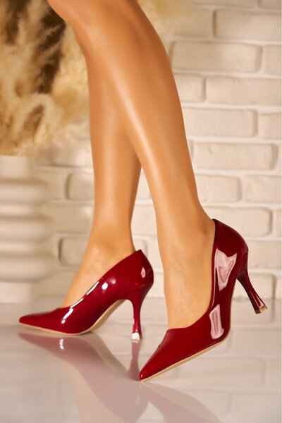 Joana Tocuri stiletto cu lăcuire Bordo pentru femei, Mariama