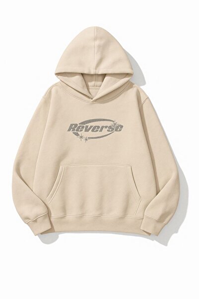 Wish BF Φούτερ με κουκούλα oversized Reverse Stone με τύπωμα 3 Κλωστές επένδυ...