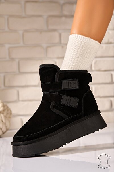 Joana Γυναικείες Μαύρες Μπότες από Σουέτ Δέρμα - Jacky Trendy