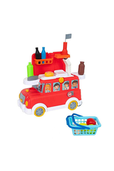 TOYFEST 2in1 Sound and Light Supermarket Bus Play Set 28 Pieces