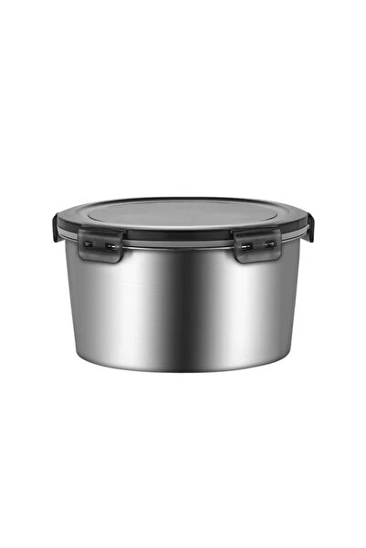 MOSTAFA Food storage container, stainless steel with airtight plastic lid, 2200ml