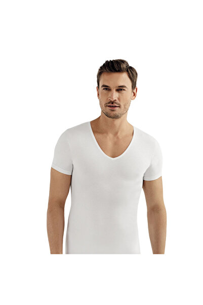 Şahinler Me080 Lycra Deep V-Neck Short Sleeve Undershirt