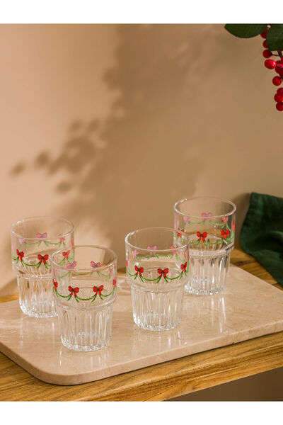 LC Waikiki Özmarka New Season Floral Printed Glass Cup Set of 4 380 ml
