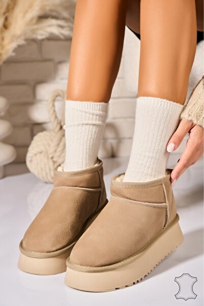 Joana Κομψές χακί σουέτ δερμάτινες μπότες για γυναίκες