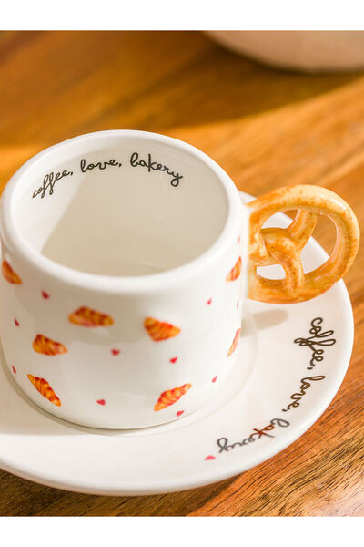 LC Waikiki Peak New Season Printed 2-Person Porcelain Coffee Cup Set 100 ml